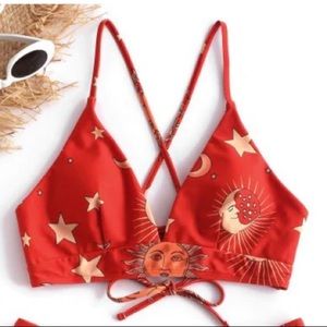 Sun & Moon Lace Up Bikini Top